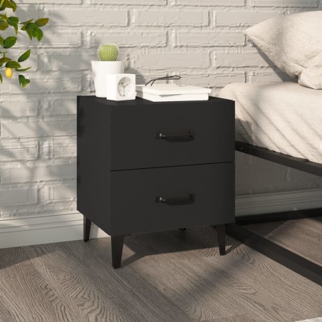 vidaXL Mesita de noche negra 40x35x47,5 cm