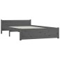vidaXL Estructura de cama madera maciza gris 140x200 cm