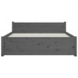 vidaXL Estructura de cama madera maciza gris 140x200 cm