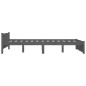 vidaXL Estructura de cama madera maciza gris 140x200 cm