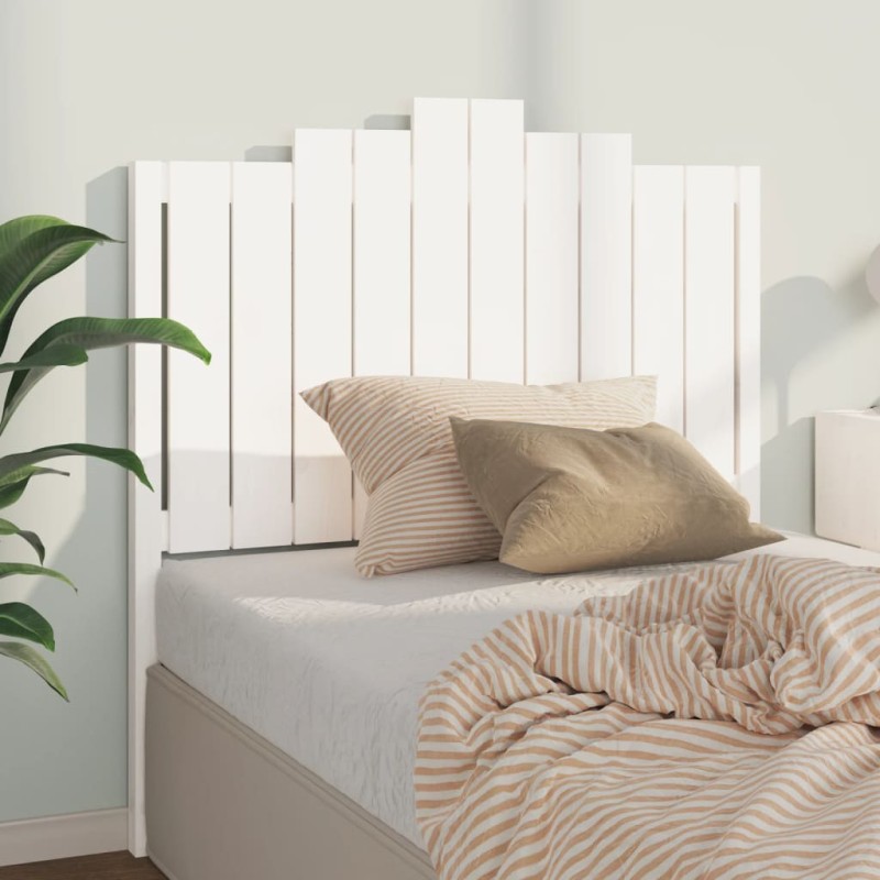 vidaXL Cabecero de cama madera maciza de pino blanco 106x4x110 cm vidaXL Cabecero de cama madera maciza de pino blanco 106x4x110 cm
