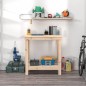 vidaXL Banco de trabajo de madera maciza de pino 80x50x80 cm vidaXL Banco de trabajo de madera maciza de pino 80x50x80 cm
