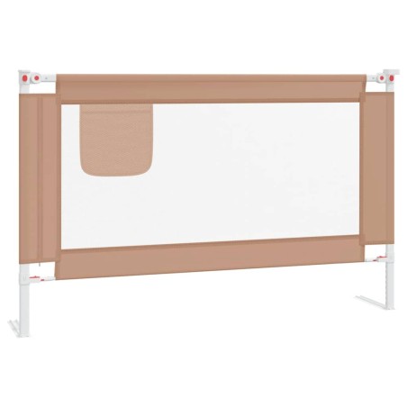 vidaXL Barandilla de seguridad cama de niño gris taupe tela 120x25 cm