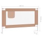 vidaXL Barandilla de seguridad cama de niño gris taupe tela 120x25 cm vidaXL Barandilla de seguridad cama de niño gris taupe tela 120x25 cm