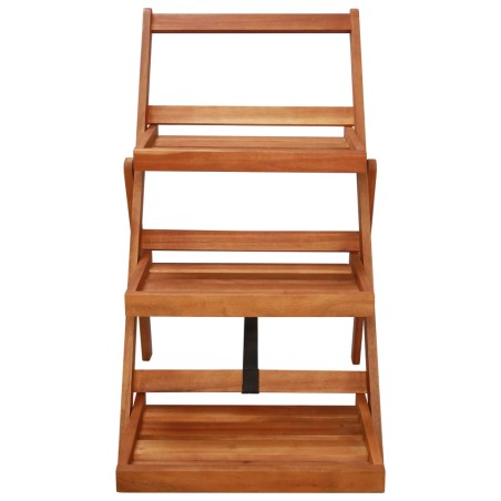 vidaXL Soporte para plantas de 3 niveles madera de acacia 50x63x80 cm