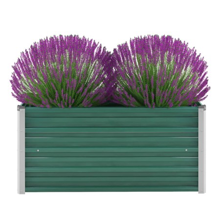 vidaXL Arriate de jardín de acero galvanizado verde 100x40x45 cm