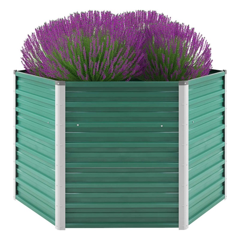 vidaXL Arriate de jardín de acero galvanizado verde 129x129x77 cm vidaXL Arriate de jardín de acero galvanizado verde 129x129x77 cm