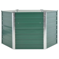 vidaXL Arriate de jardín de acero galvanizado verde 129x129x77 cm