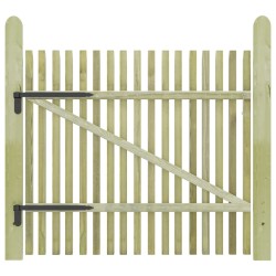 vidaXL Puerta de jardín de estacas madera de pino impregnada 100x100cm
