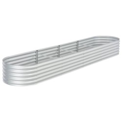 vidaXL Arriate de acero galvanizado plateado 400x80x44 cm
