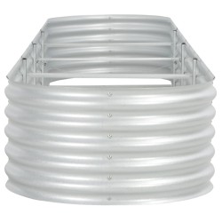 vidaXL Arriate de acero galvanizado plateado 400x80x44 cm