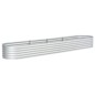 vidaXL Arriate de acero galvanizado plateado 400x80x44 cm vidaXL Arriate de acero galvanizado plateado 400x80x44 cm