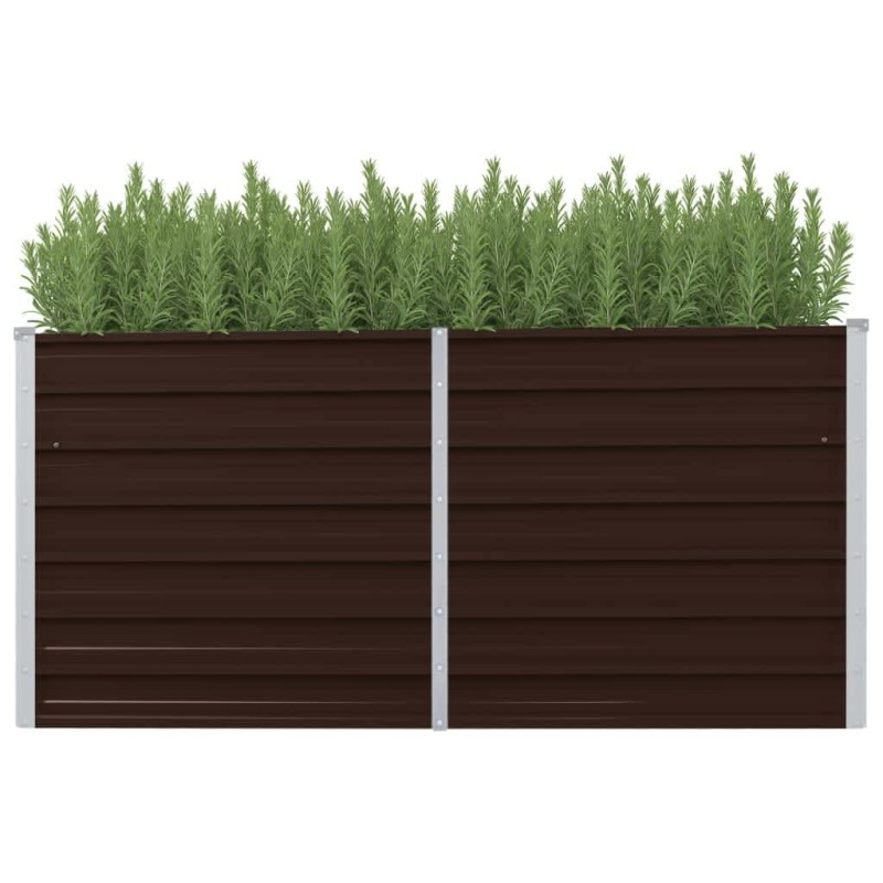 vidaXL Arriate de acero galvanizado marrón 160x40x77 cm vidaXL Arriate de acero galvanizado marrón 160x40x77 cm