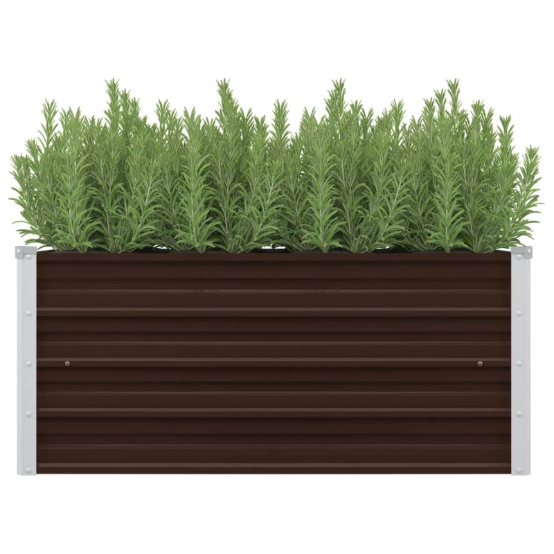 vidaXL Arriate de acero galvanizado marrón 100x40x45 cm vidaXL Arriate de acero galvanizado marrón 100x40x45 cm