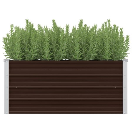 vidaXL Arriate de acero galvanizado marrón 100x40x45 cm