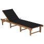 vidaXL Tumbona plegable con cojín madera maciza de acacia vidaXL Tumbona plegable con cojín madera maciza de acacia