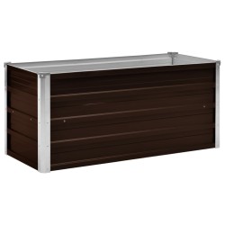 vidaXL Arriate de acero galvanizado marrón 100x40x45 cm