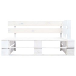 vidaXL Banco esquinero de palés para jardín madera blanco