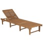 vidaXL Tumbona plegable con cojín madera maciza de acacia vidaXL Tumbona plegable con cojín madera maciza de acacia