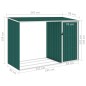 vidaXL Cobertizo jardín de leña acero galvanizado verde 245x98x159 cm vidaXL Cobertizo jardín de leña acero galvanizado verde 245x98x159 cm