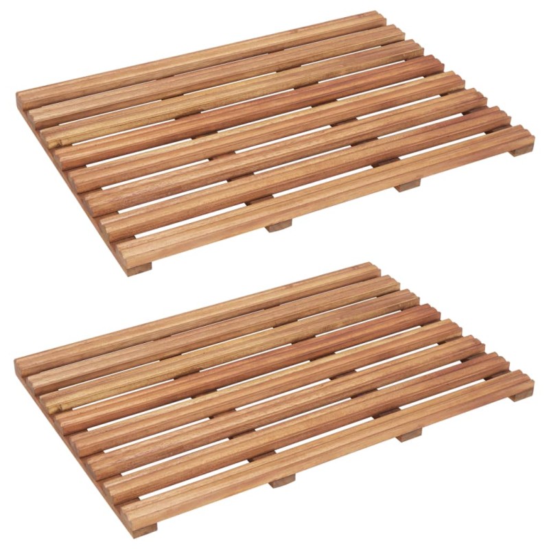 vidaXL Alfombrillas de baño 2 uds madera maciza de acacia 56x37 cm vidaXL Alfombrillas de baño 2 uds madera maciza de acacia 56x37 cm