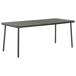vidaXL Mesa de jardín de acero gris oscuro 180x83x72 cm