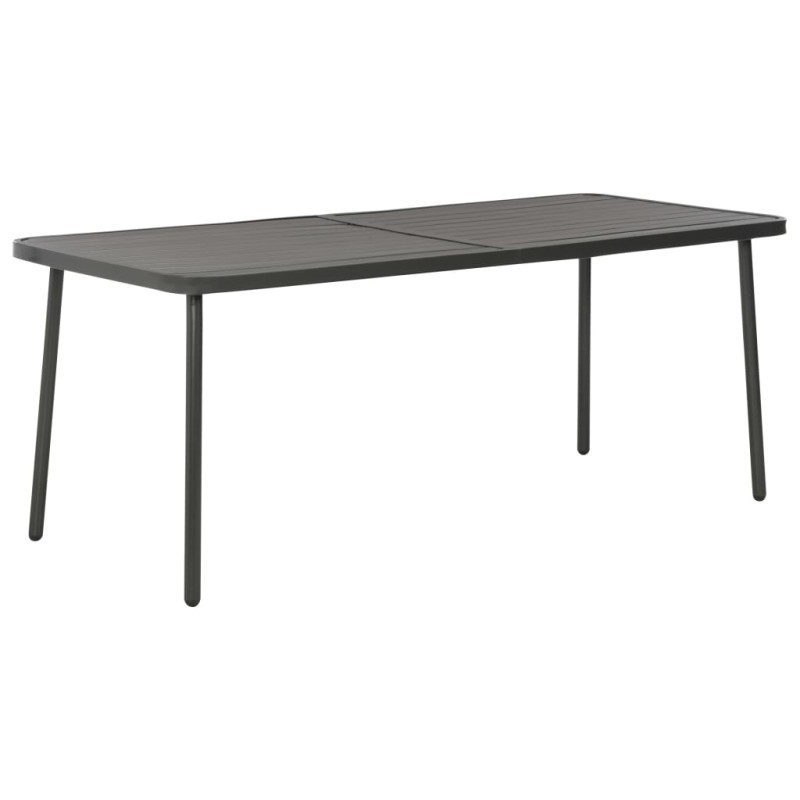 vidaXL Mesa de jardín de acero gris oscuro 180x83x72 cm