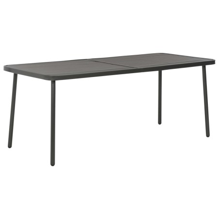 vidaXL Mesa de jardín de acero gris oscuro 180x83x72 cm