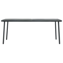 vidaXL Mesa de jardín de acero gris oscuro 180x83x72 cm