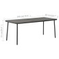 vidaXL Mesa de jardín de acero gris oscuro 180x83x72 cm