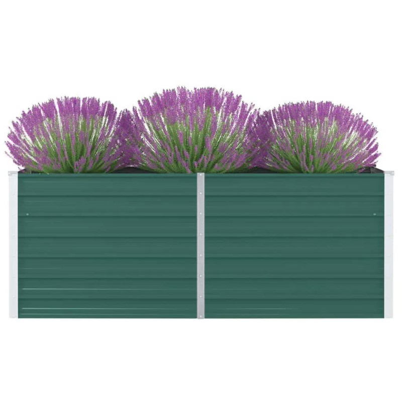 vidaXL Jardinera elevada de acero galvanizado verde 160x80x45 cm vidaXL Jardinera elevada de acero galvanizado verde 160x80x45 cm