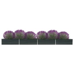 vidaXL Arriate de acero galvanizado gris antracita 600x80x45 cm