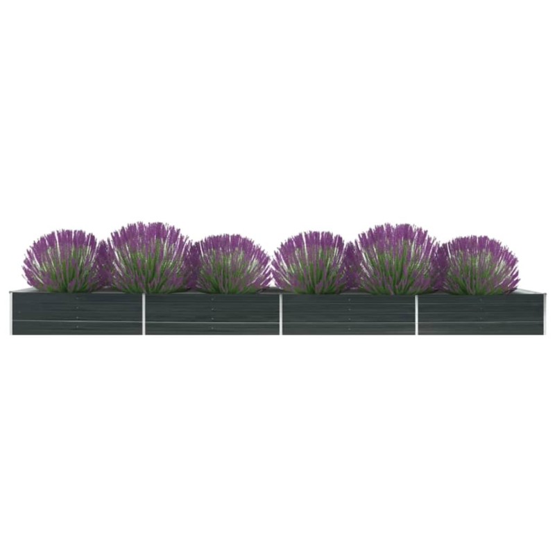 vidaXL Arriate de acero galvanizado gris antracita 600x80x45 cm