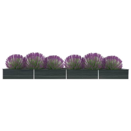 vidaXL Arriate de acero galvanizado gris antracita 600x80x45 cm