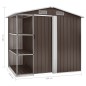vidaXL Cobertizo de jardín con estantería hierro marrón 205x130x183 cm vidaXL Cobertizo de jardín con estantería hierro marrón 205x130x183 cm