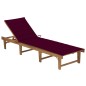 vidaXL Tumbona plegable con cojín madera maciza de acacia vidaXL Tumbona plegable con cojín madera maciza de acacia