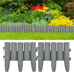 vidaXL Bordes de jardín 36 unidades PP gris 10 m