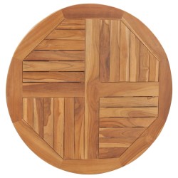 vidaXL Superficie de mesa redonda madera maciza de teca 2,5 cm 80 cm
