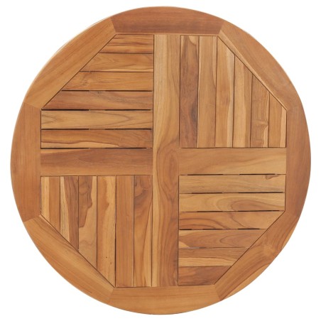 vidaXL Superficie de mesa redonda madera maciza de teca 2,5 cm 80 cm