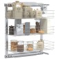 vidaXL Cesta de cocina extraíble 3 niveles plateada 47x25x56 cm vidaXL Cesta de cocina extraíble 3 niveles plateada 47x25x56 cm