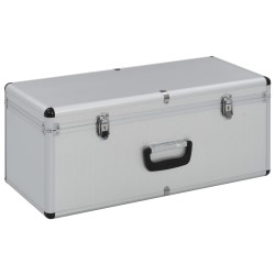 vidaXL Cajas de almacenamiento 2 unidades aluminio plateado 