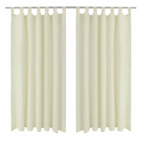 2 cortinas micro-satinadas con trabillas 140 x 225 cm