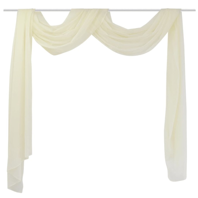 Cortina de gasa transparente, 140 x 600 cm, Crema Cortina de gasa transparente, 140 x 600 cm, Crema