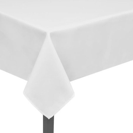 5 manteles blancos 250 x 130 cm
