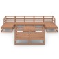 vidaXL Juego muebles de jardín 10 pzas madera maciza pino marrón miel vidaXL Juego muebles de jardín 10 pzas madera maciza pino marrón miel