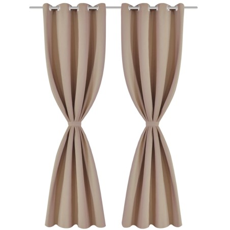 vidaXL Cortinas opacas 2 piezas con ojales de metal 135x175 cm crema