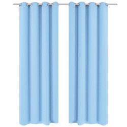 vidaXL Cortinas opacas 2 piezas con ojales de metal 135x245cm turquesa