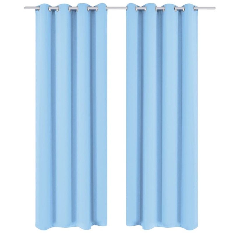 vidaXL Cortinas opacas 2 piezas con ojales de metal 135x245cm turquesa vidaXL Cortinas opacas 2 piezas con ojales de metal 135x245cm turquesa