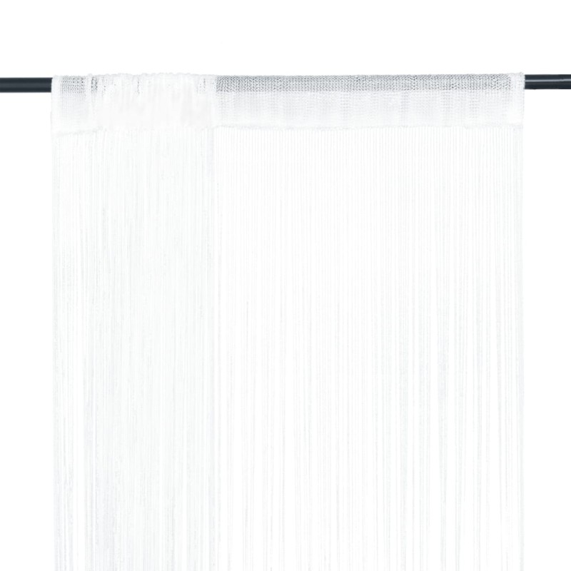 vidaXL Cortinas de flecos 2 piezas 140x250 cm blancas