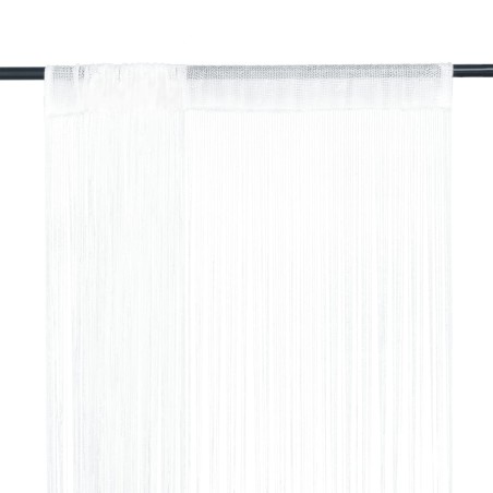 vidaXL Cortinas de flecos 2 piezas 140x250 cm blancas